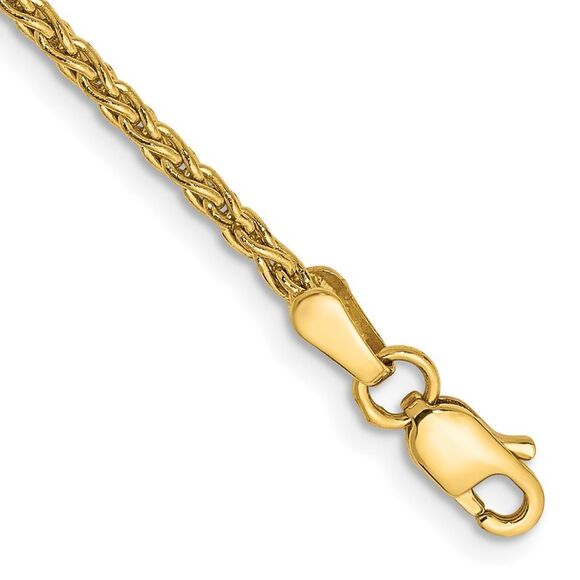 14k Yellow Gold 10 inch 1.75mm Parisian Wheat with Lobster Clasp Anklet